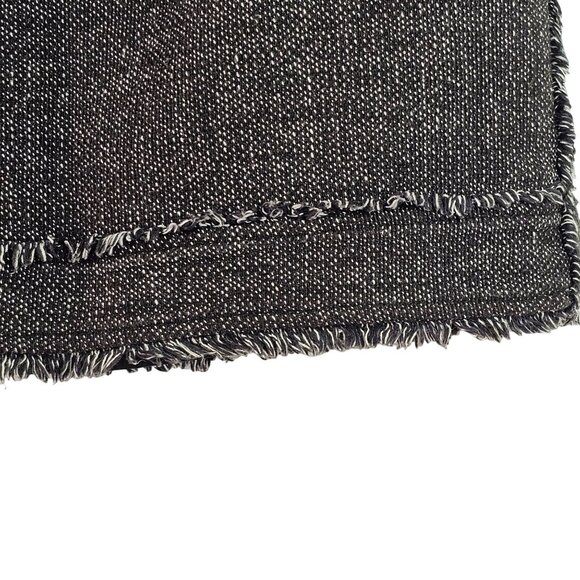 Nine West Black White Tweed Fringe Mini Skirt Sz 4 Cotton Blnd Textured Lined - Picture 6 of 10